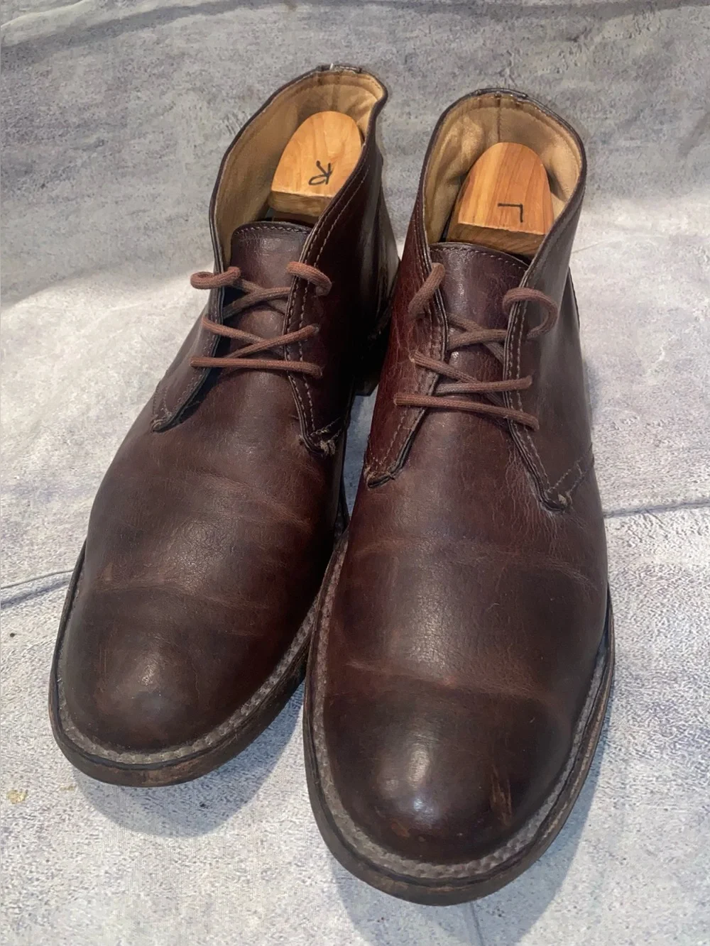 Frye Oliver Lace Up Waxy Leather Chukka Boots Casual Dress Work Office 11 Men’s